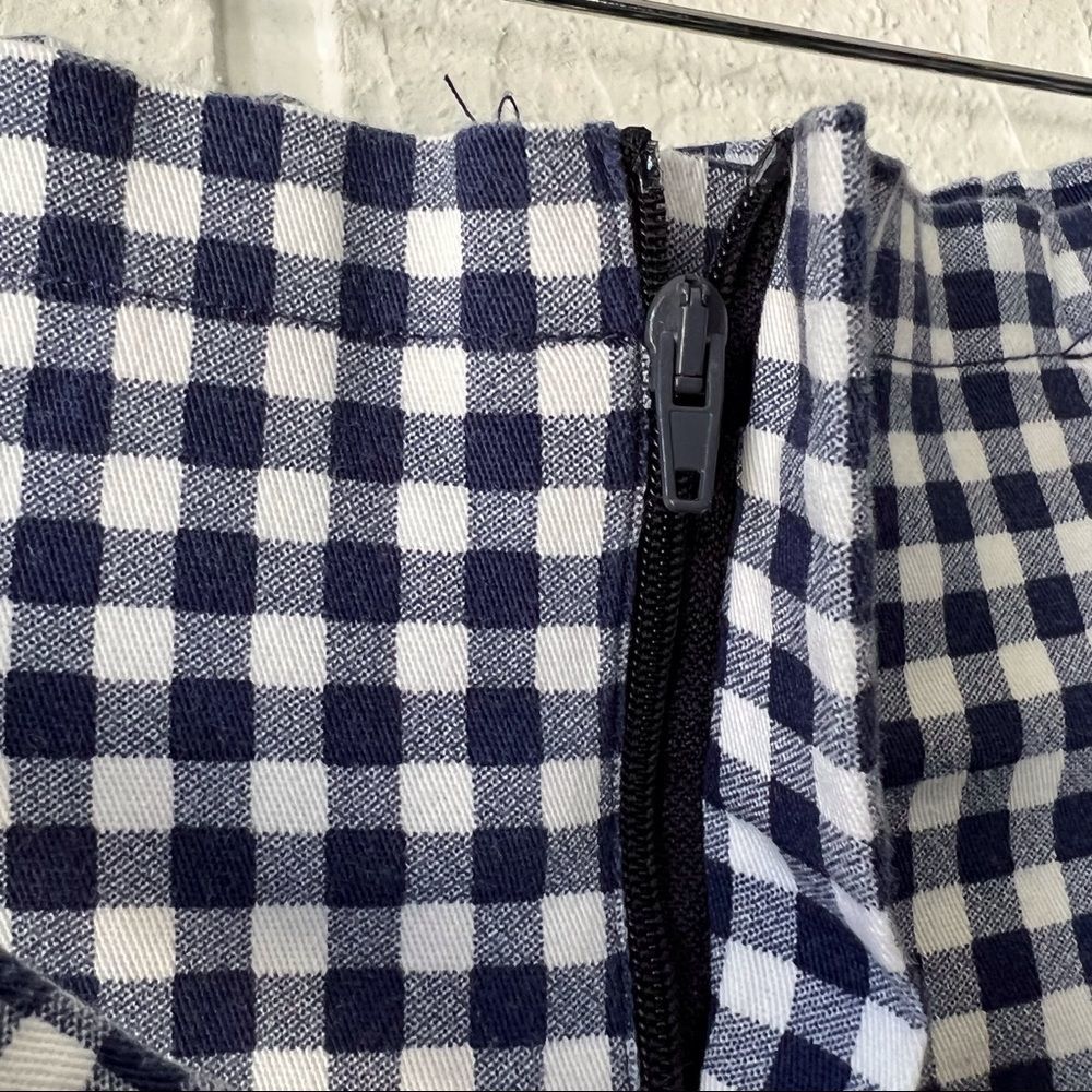 SOLD ZARA blue white gingham high waist tie front shorts M - Picture 7 of 10